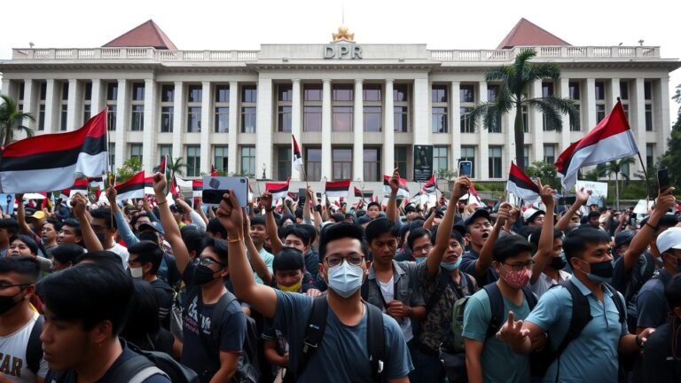 Aksi Demonstrasi Mahasiswa di Depan Gedung DPR