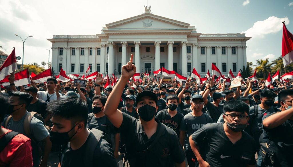Aksi Demonstrasi Pelajar di Depan Gedung DPR