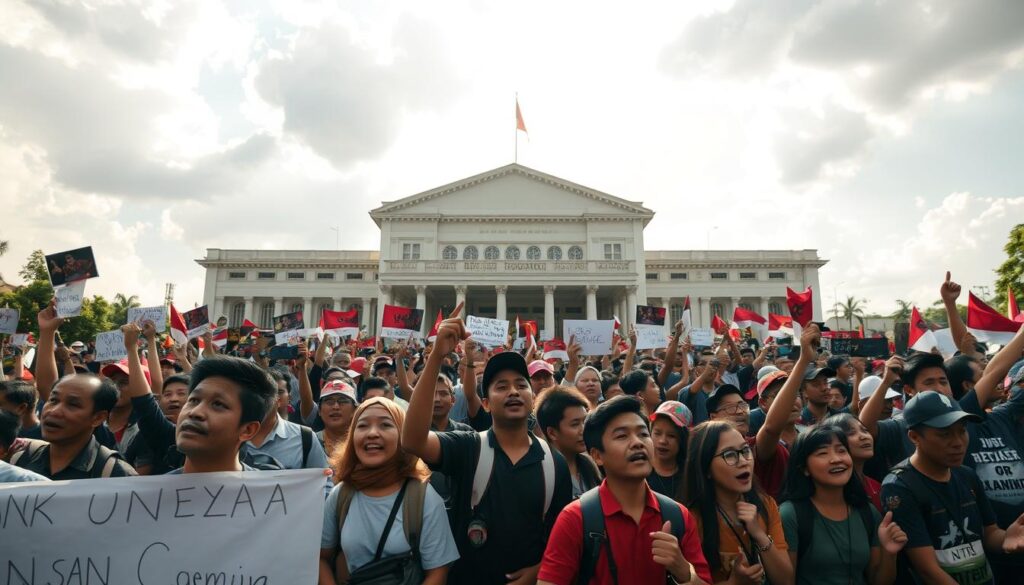 Demonstrasi di Depan Gedung DPR