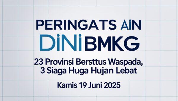Peringatan Dini BMKG: 23 Provinsi Berstatus Waspada, 3 Siaga Hujan Lebat Kamis 19 Juni 2025